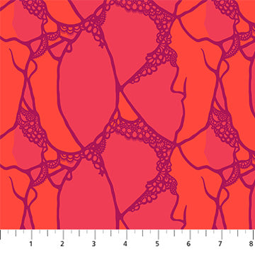 Wild Abandon: Entangled- Flame (1/4 Yard)