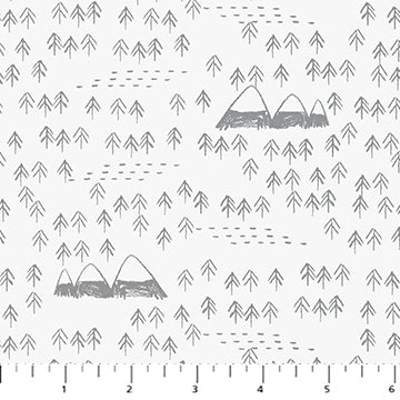 FOSSIL FOLKS: Trees-White (1/4 Yard)