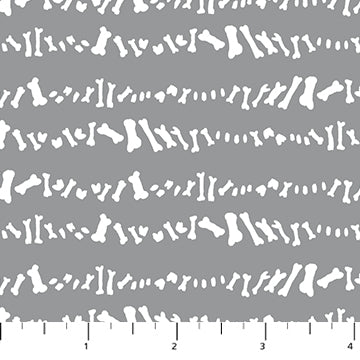FOSSIL FOLKS: Bones-Gray (1/4 Yard)