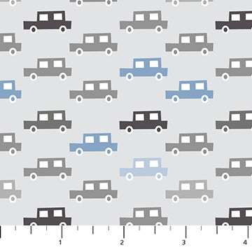 FOSSIL FOLKS: Cars-Gray (1/4 Yard)
