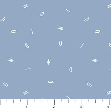 FOSSIL FOLKS: Letters-Blue (1/4 Yard)