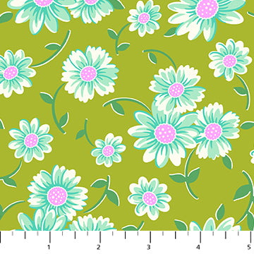 FULL BLOOM: Daisy-Chartreuse (1/4 Yard)