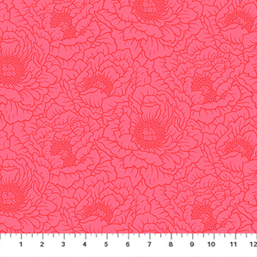 FULL BLOOM: Peony-Coral (1/4 Yard)