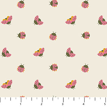 JOYFUL JUNE: Ladybugs-Cream (1/4 Yard)