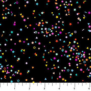 DUSK: Sprinkles-Black/Multi (1/4 Yard)