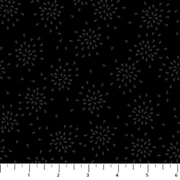 DUSK: Flourish-Black (1/4 Yard)