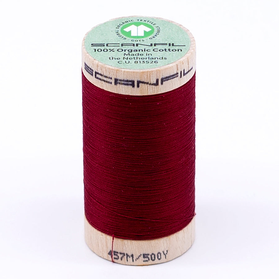 Scanfil: Organic Cotton Thread 50wt- Crimson 4806