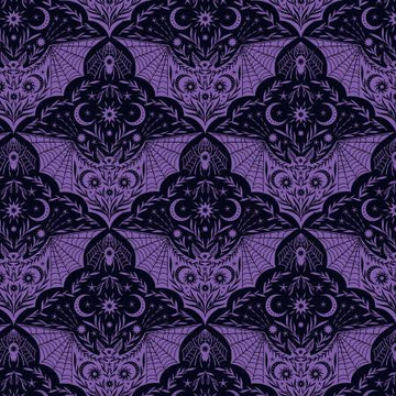 CAST AS SPELL: purple floral bat (1/4 Yard)