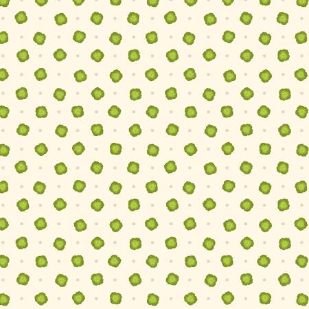 The Kitchen Garden: Polka Dot Cabbage- Cream (1/4 Yard)