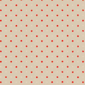 The Kitchen Garden: Polka Dot Tomato- Natural (1/4 Yard)