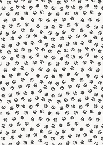 PURFECT BOOK CLUB: Paws-Black on White (1/4 Yard)