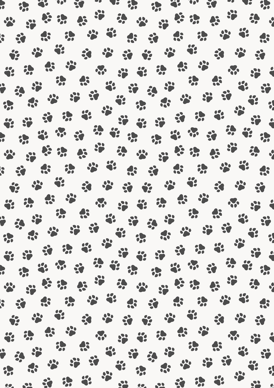 PURFECT BOOK CLUB: Paws-Black on White (1/4 Yard)
