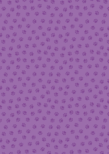 PURFECT BOOK CLUB: Paws-Purple (1/4 Yard)