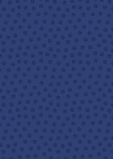 PURFECT BOOK CLUB: Paws-Blue (1/4 Yard)