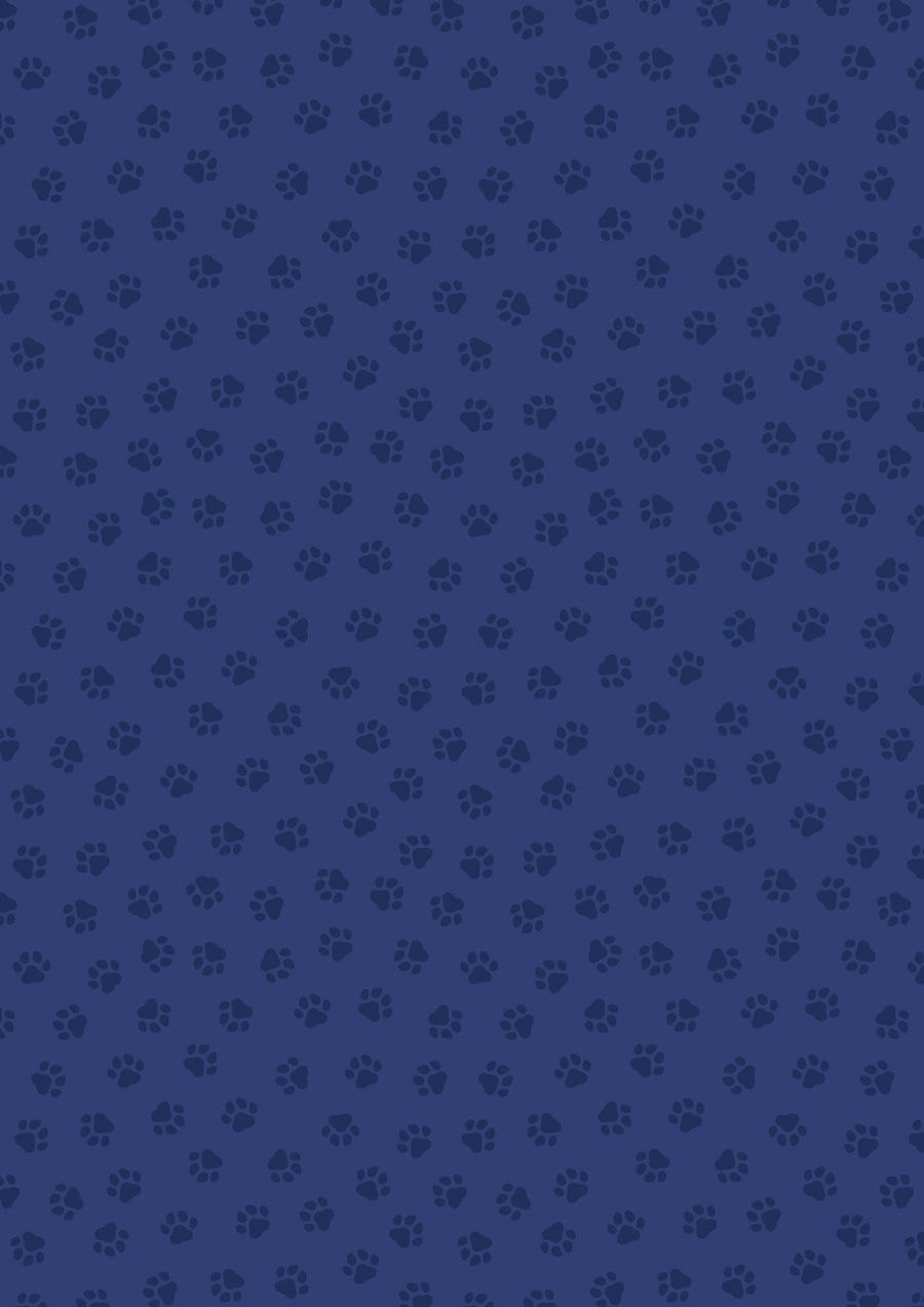 PURFECT BOOK CLUB: Paws-Blue (1/4 Yard)