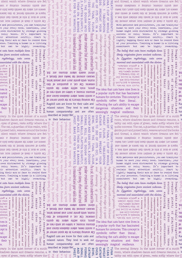 PURFECT BOOK CLUB: Cat Text-Purple on Light Purple (1/4 Yard)