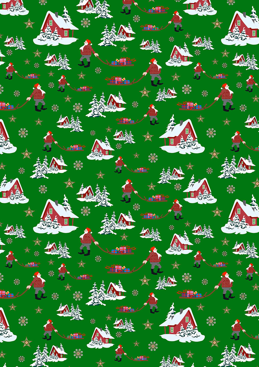 NORWEGIAN CHRISTMAS: Christmas Eve-Green (1/4 Yard)