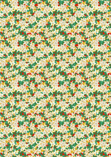NORWEGIAN CHRISTMAS: Poinsettia-Green (1/4 Yard)