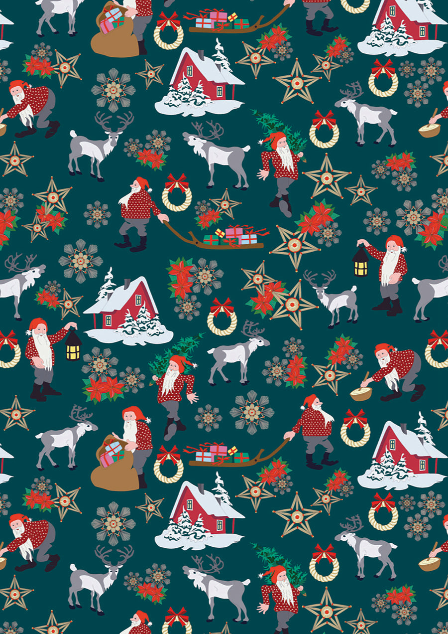 NORWEGIAN CHRISTMAS: Norwegian Christmas-Dark Green (1/4 Yard)