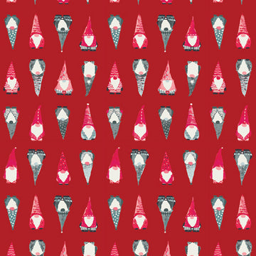 ADVENTALE: Playful Gnomes-Berry (1/4 Yard)
