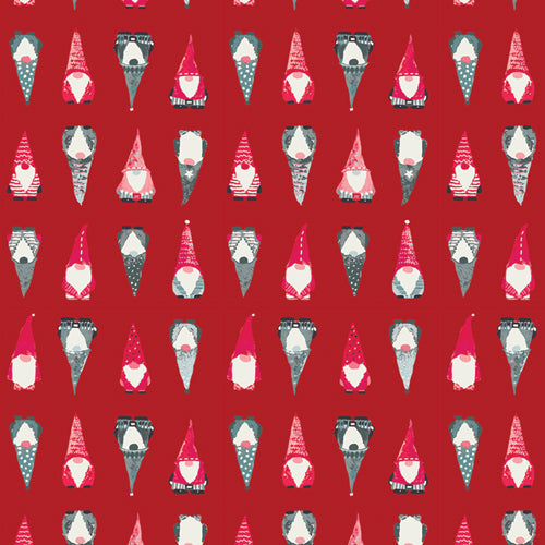 ADVENTALE: Playful Gnomes-Berry (1/4 Yard)