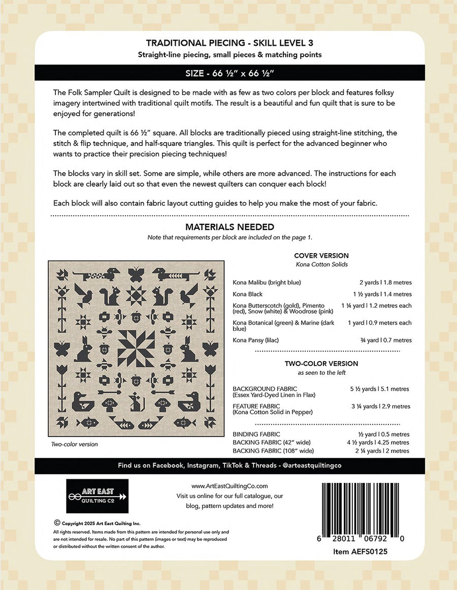 ART EAST: Folk Sampler-The Complete Quilt Project