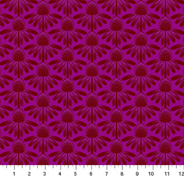 INDELIBLE: Coneflower-Magenta (1/4 Yard)