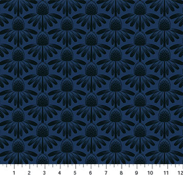 INDELIBLE: Coneflower-Night (1/4 Yard)