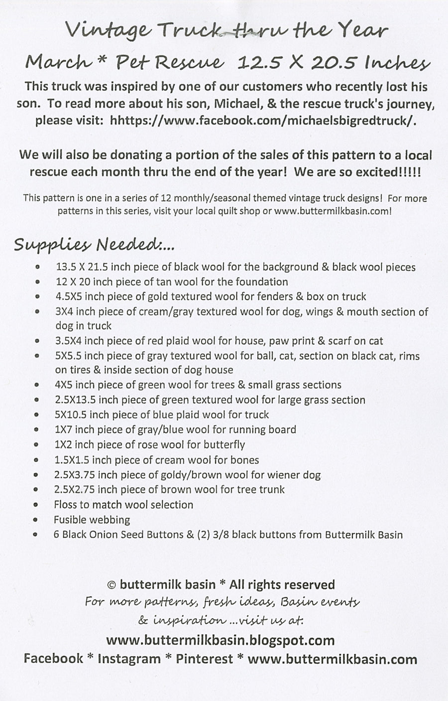 BUTTERMILK BASIN: Vintage Truck thru the Year-March
