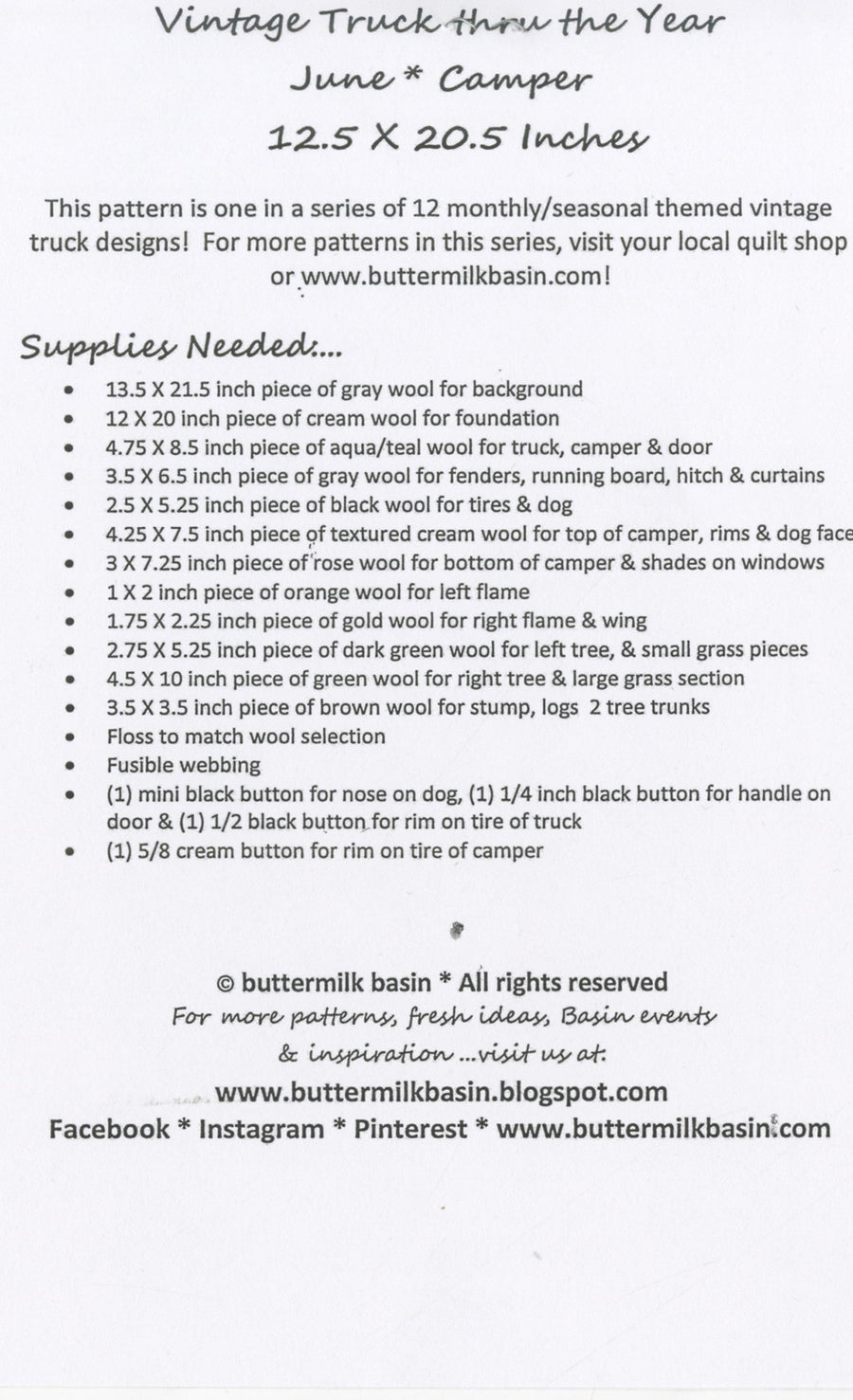 BUTTERMILK BASIN: Vintage Truck thru the Year-June