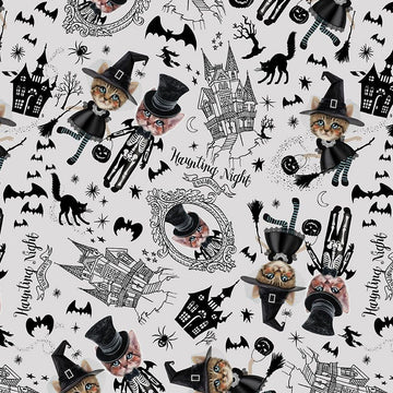 PICK YOUR POISON: Costumed Kittens-Grey (1/4 Yard)