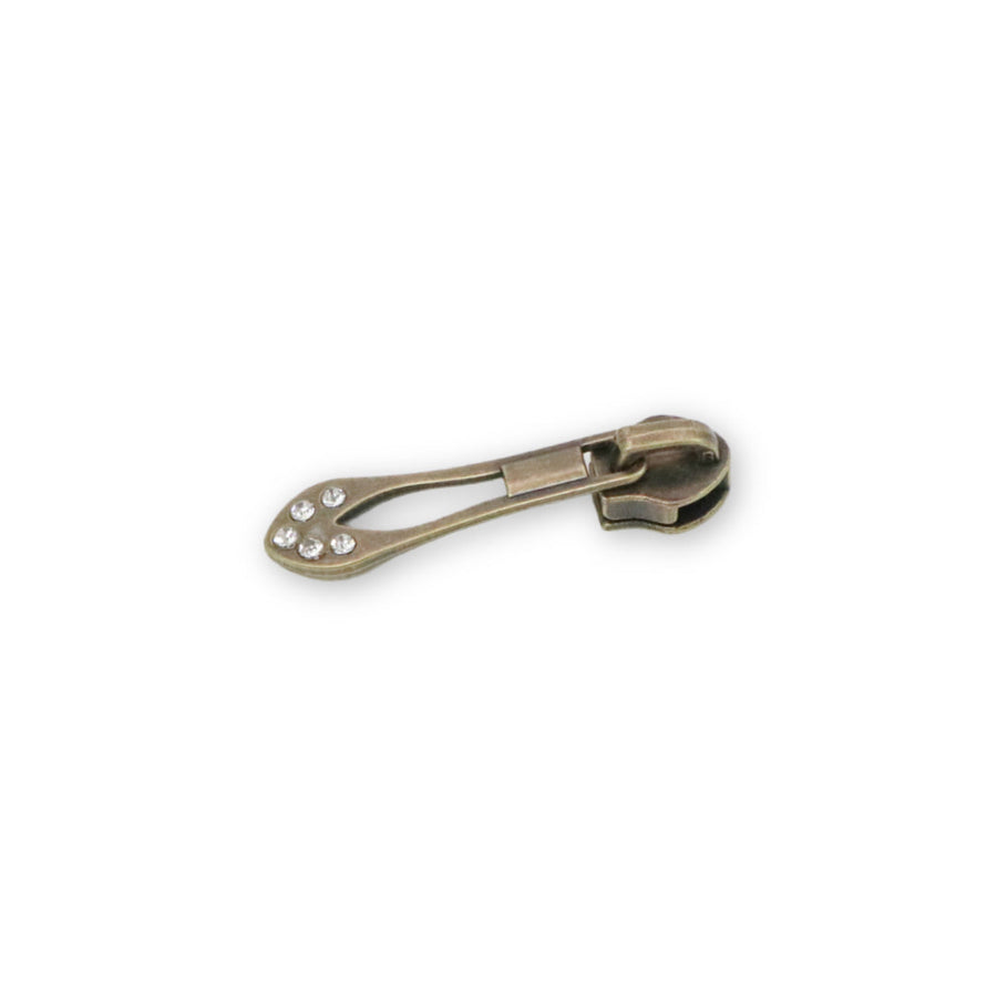 Jeweled Tip Zipper Pull- Antique