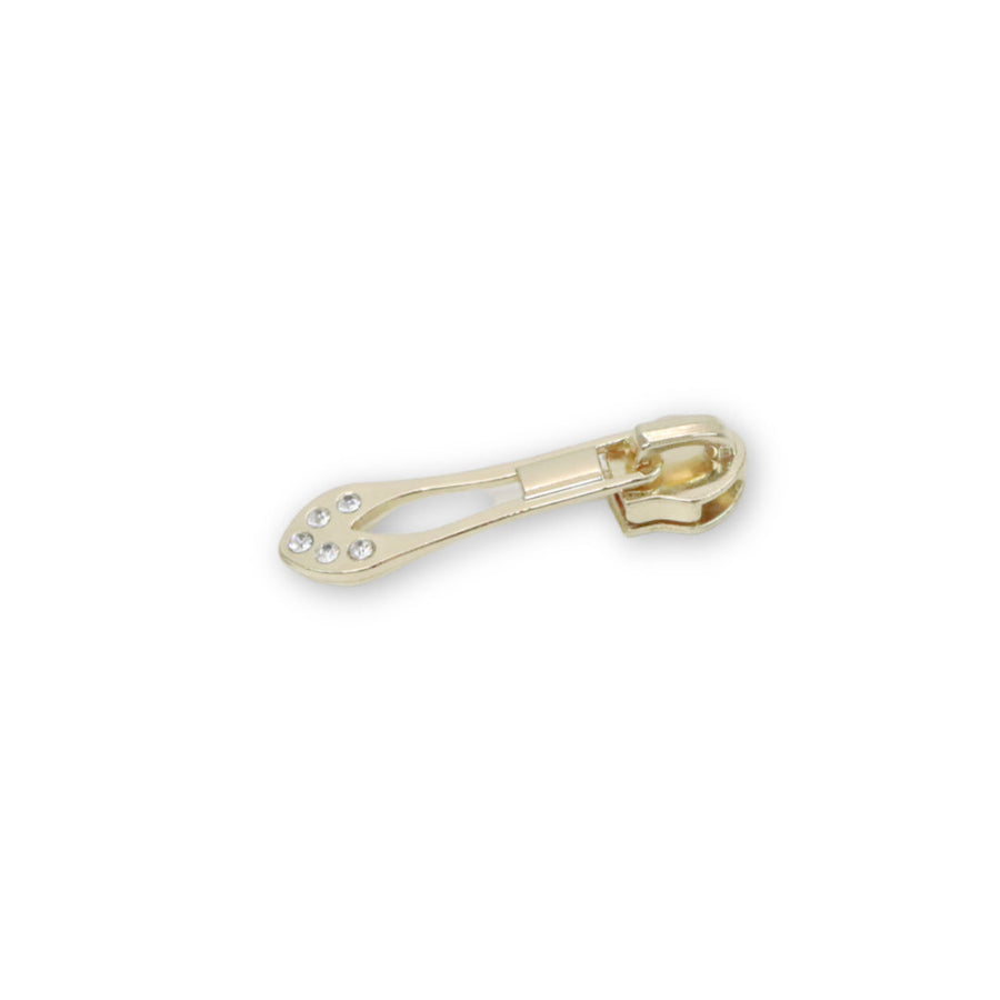 Sallie Tomato: Jeweled Tip Zipper Pull-Gold