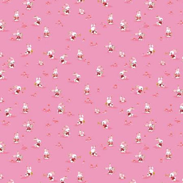 Down the Rabbit Hole: Rabbit Chase-Pink (1/4 Yard)