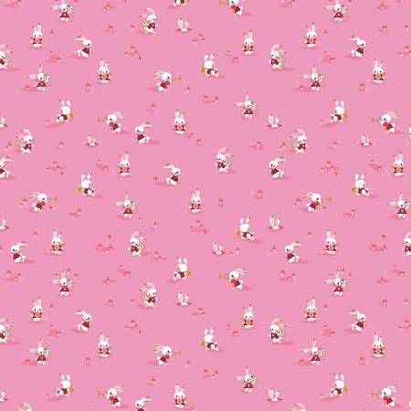 Down the Rabbit Hole: Rabbit Chase-Pink (1/4 Yard)