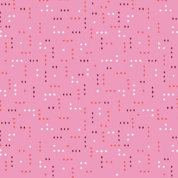 Down the Rabbit Hole: Cards-Pink (1/4 Yard)