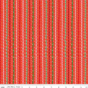 TWAS: Sugarplum Stripe-Red (1/4 Yard)