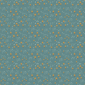 Elmer & Eloise: Mushrooms Teal (1/4 Yard)