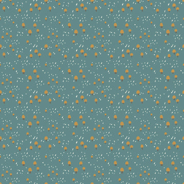 Elmer & Eloise: Mushrooms Teal (1/4 Yard)