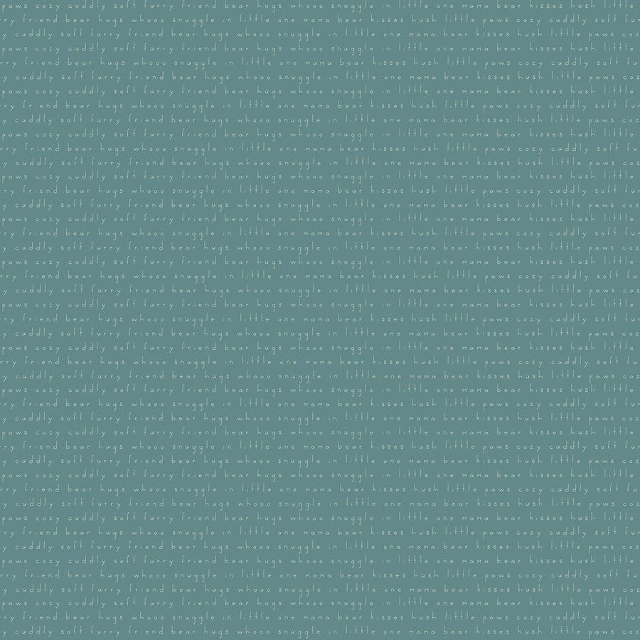Elmer & Eloise: Text Teal (1/4 Yard)