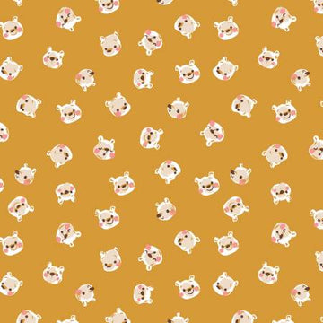 100 AKER WOODS: Pooh Brain-Gold (1/4 Yard)