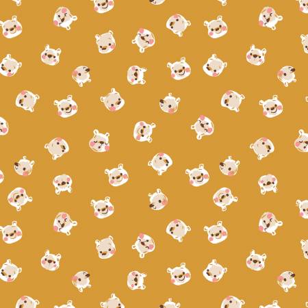 100 AKER WOODS: Pooh Brain-Gold (1/4 Yard)