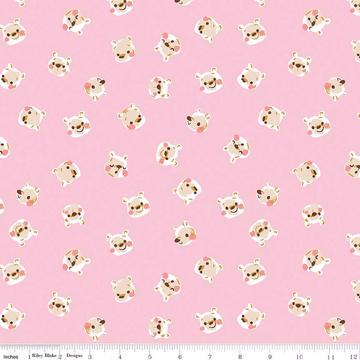 100 AKER WOODS: Pooh Brain-Pink (1/4 Yard)