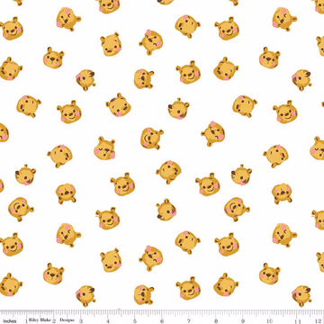 100 AKER WOODS: Pooh Brain-White (1/4 Yard)