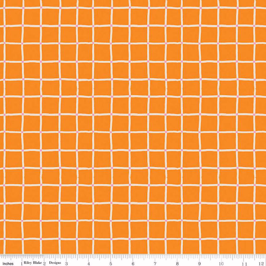 100 AKER WOODS: Picnic Plaid-Orange (1/4 Yard)