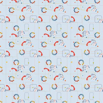 POP 'N PLAY: Phones-Sky (1/4 Yard)