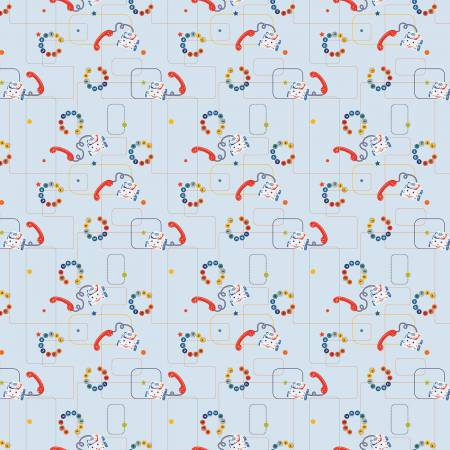 POP 'N PLAY: Phones-Sky (1/4 Yard)