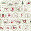 MISTLETOE & HOLLY: Wreaths-Cloud (1/4 Yard)
