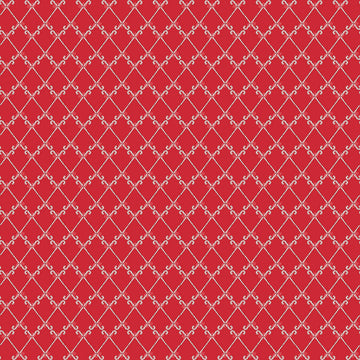 MISTLETOE & HOLLY: Candy Canes-Red (1/4 Yard)