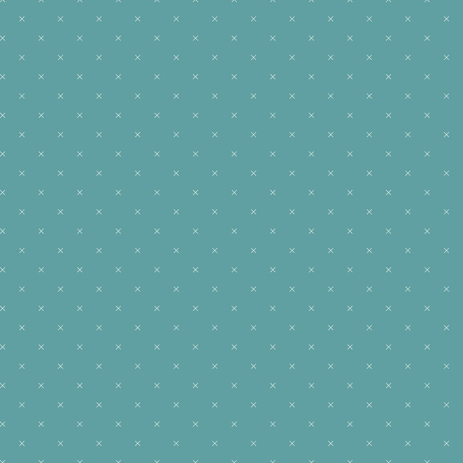 Bee Cross Stitch: Rileyteal (1/4 Yard)